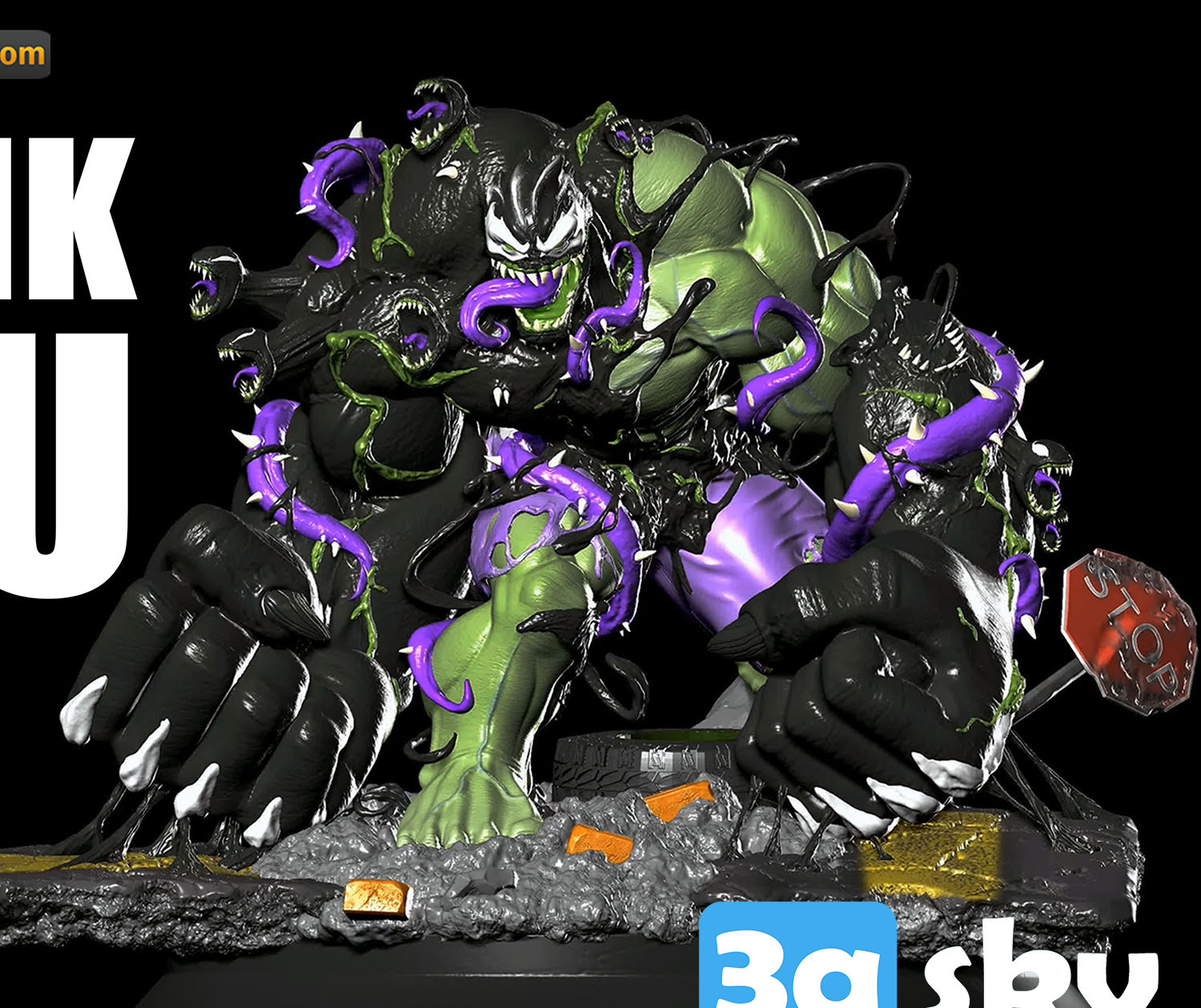 Venomized hulk 3d print from stl 3d print models free download